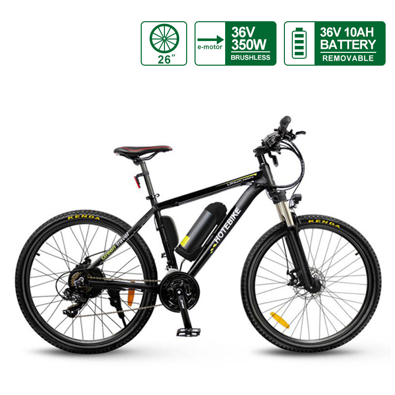 Electric Mountain Bike 30km/h Classic 26″ Commuter Ebike, Removable 36V 10AH Bottle Battery Electric Bike