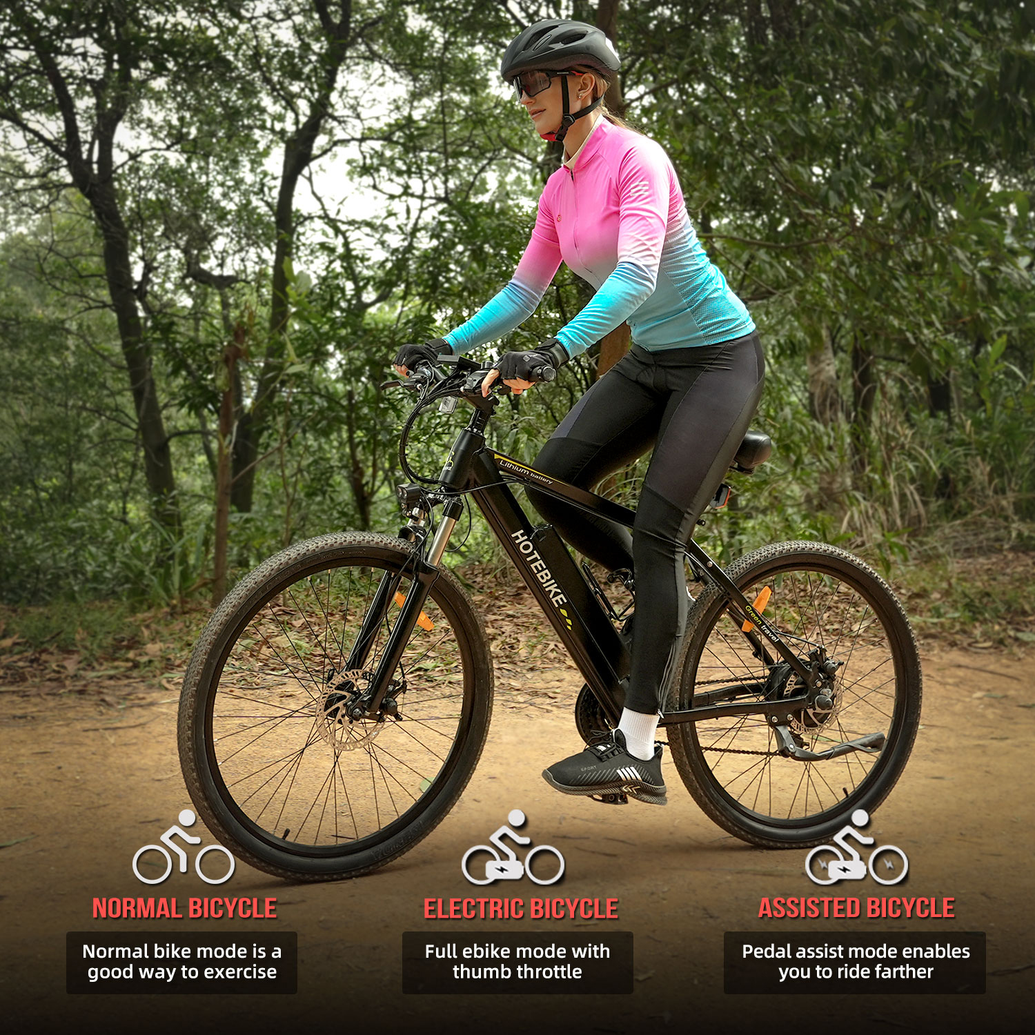 48V 500W 26″ E Mountain Bike with Removable Battery