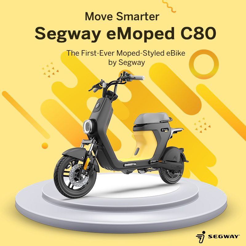 Segway just launched this affordable 50-mile range electric moped in the US segway c80 electric moped