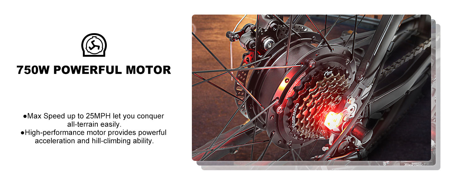 750W Most Powerful Motor 26 inch Electric Bike 48V 13AH Battery - Sale in the USA - 1