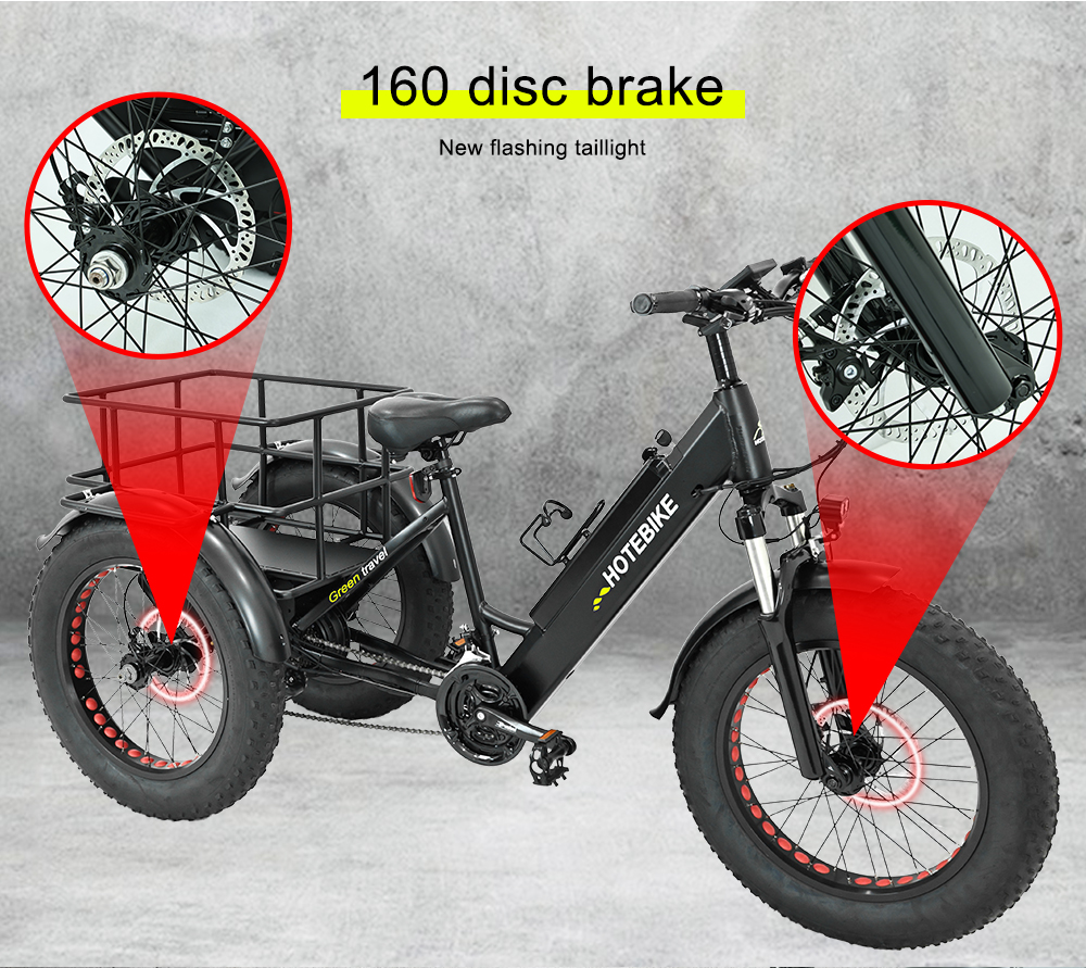 3 Wheel Electric Bike 20inch Fat Tire Electric Tricycle Adult Cargo Electric Bike - Electric Bike Europe - 5
