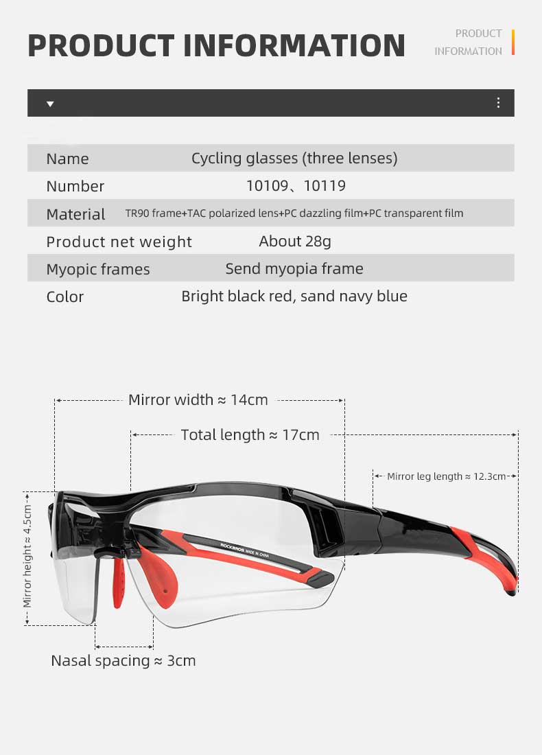 Polarized Cycling Glasses Sports Sunglasses Riding Protection Goggles - Cycling Glasses - 3