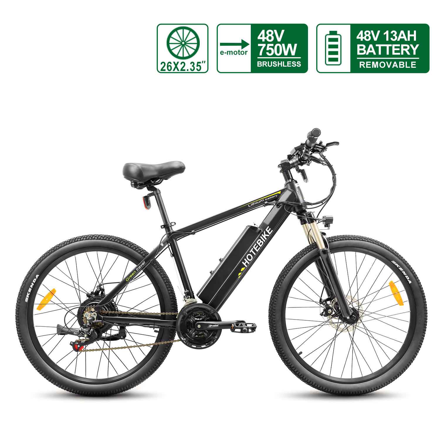 750W Most Powerful Motor 26 inch Electric Bike 48V 13AH Battery