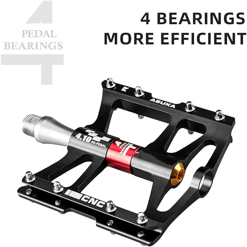 4 Bearings Road Cycling Pedals Platform Flat Bike Pedals Aluminum Alloy