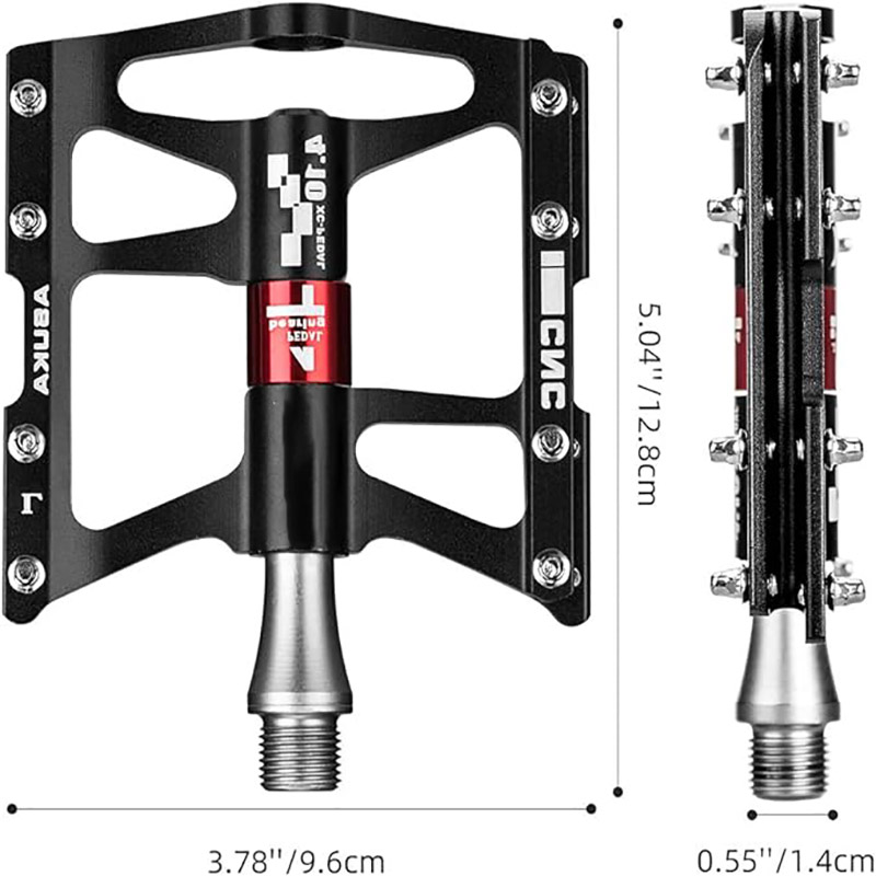 4 Bearings Road Cycling Pedals Platform Flat Bike Pedals Aluminum Alloy - Pedal - 4