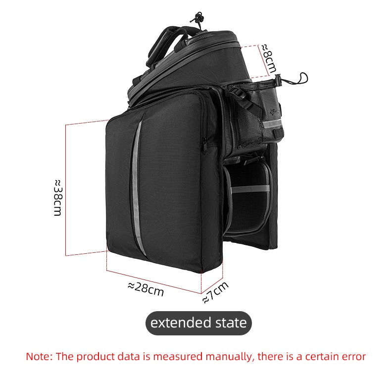 Bicycle Trunk Bag Waterproof Carbon Leather Bicycle Rear Seat Cargo Pack - Bicycle Bag - 6