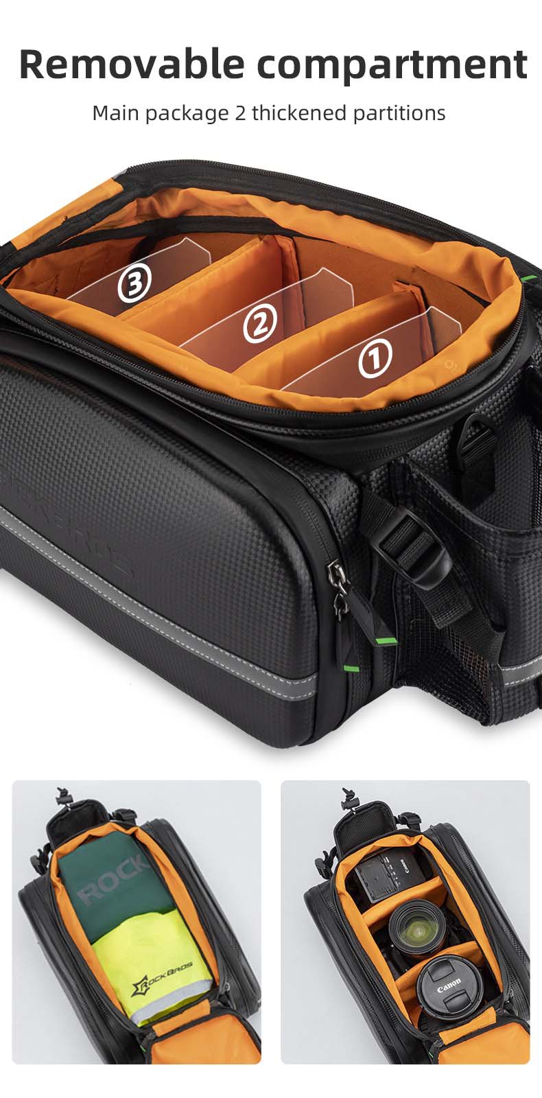 Bicycle Trunk Bag Waterproof Carbon Leather Bicycle Rear Seat Cargo Pack - Bicycle Bag - 10