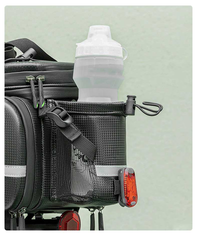 Bicycle Trunk Bag Waterproof Carbon Leather Bicycle Rear Seat Cargo Pack - Bicycle Bag - 2