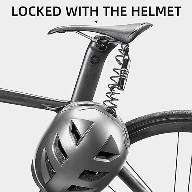 Bike Helmet Lock 4 Digit Little Bike Lock Cable Retractable Luggage Lock - Bike Lock - 2