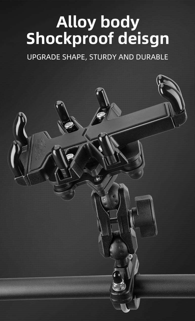Phone Holder for Bike Aluminum Alloy Holder with Vibration Dampener - Phone Holder - 12