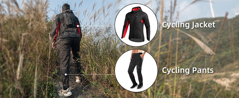 Cycling Jacket Mens Winter Jackets Thermal Windproof Cycling Clothing Black - Clothes - 2