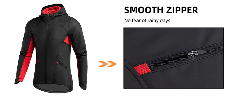 Cycling Jacket Mens Winter Jackets Thermal Windproof Cycling Clothing Black - Clothes - 4