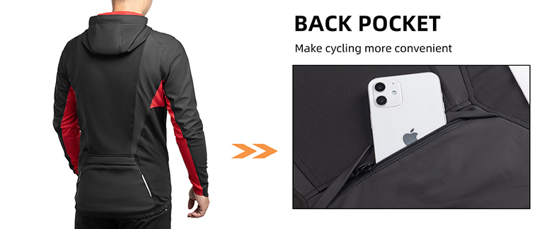 Cycling Jacket Mens Winter Jackets Thermal Windproof Cycling Clothing Black - Clothes - 7