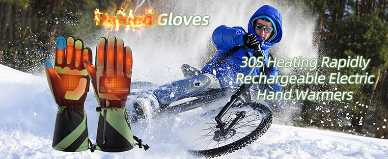 Heated Padded Cycling Gloves Rechargeable Electric Hand Warmers Touchscreen Gloves - Glove - 1