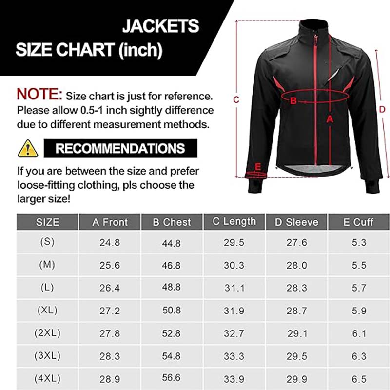 Winter Cycling Jacket for Men Thermal Fleece Windproof Jacke Cold Weather Cycling - Clothes - 4