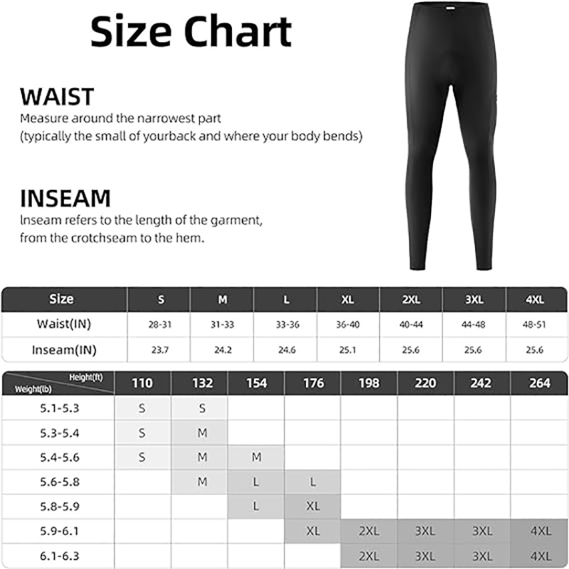 Winter Men's cycling pants padding Fleece Lined with Pockets - Clothes - 4