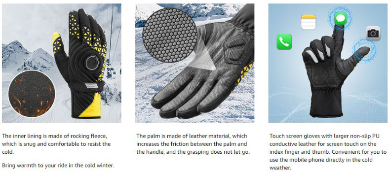 Winter Thermal Men's Cycling Gloves Touch Screen Anti-Slip Warm Gloves - Glove - 2
