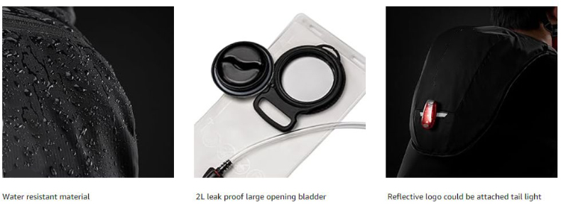 Hydration Backpack with 2L Water Bladder Leak Proof Sealing - Sport Bag - 3